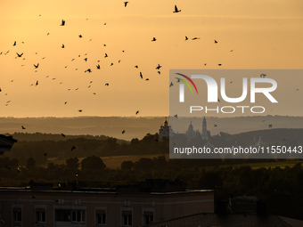 A view of the Orthodox Holy Spirit Pochayiv Monastery in Pochaiv, Ukraine, on September 4, 2024 (