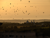 A view of the Orthodox Holy Spirit Pochayiv Monastery in Pochaiv, Ukraine, on September 4, 2024 (