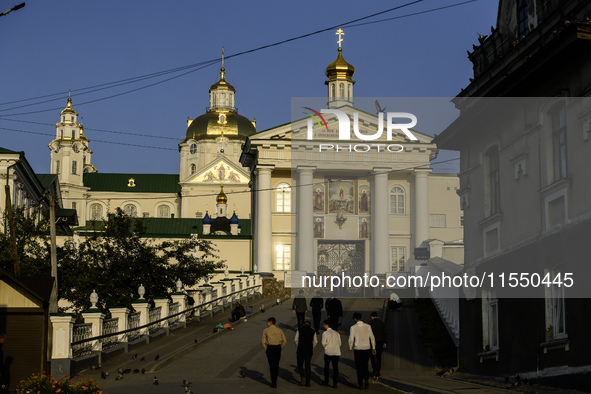 View of the Orthodox Holy Dormition Pochayiv Lavra in Pochaiv, Ukraine, on September 4, 2024 