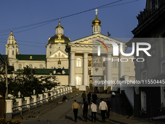 View of the Orthodox Holy Dormition Pochayiv Lavra in Pochaiv, Ukraine, on September 4, 2024 (