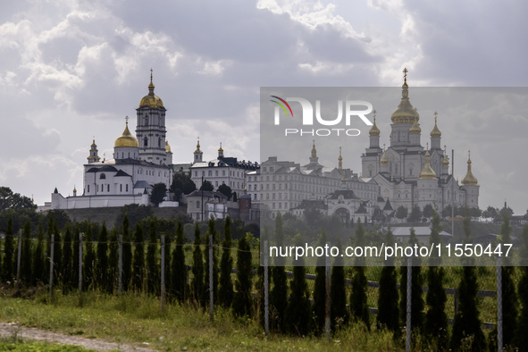 View of the Orthodox Holy Dormition Pochayiv Lavra in Pochaiv, Ukraine, on September 4, 2024 