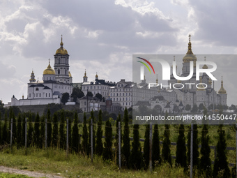 View of the Orthodox Holy Dormition Pochayiv Lavra in Pochaiv, Ukraine, on September 4, 2024 (