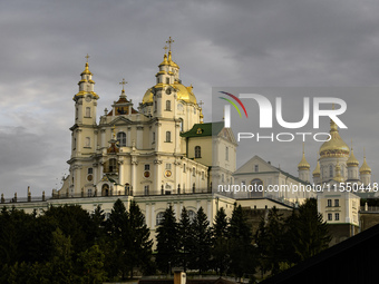 View of the Orthodox Holy Dormition Pochayiv Lavra in Pochaiv, Ukraine, on September 4, 2024 (