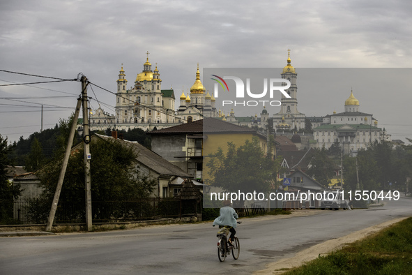 View of the Orthodox Holy Dormition Pochayiv Lavra in Pochaiv, Ukraine, on September 4, 2024 