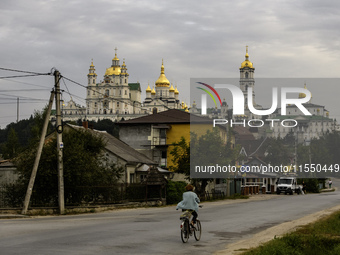 View of the Orthodox Holy Dormition Pochayiv Lavra in Pochaiv, Ukraine, on September 4, 2024 (