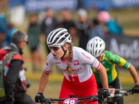 Kinga Zur of Poland competes in the UCI Mountain Bike World Championships Women Under 23 in Pal Arinsal, Andorra, on August 31, 2024. (