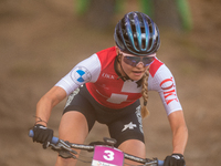 Ginia Caluori of Switzerland competes in the UCI Mountain Bike World Championships Women Under 23 in Pal Arinsal, Andorra, on August 31, 202...