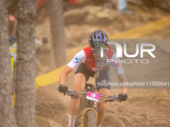 Ginia Caluori of Switzerland competes in the UCI Mountain Bike World Championships Women Under 23 in Pal Arinsal, Andorra, on August 31, 202...