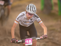 Luisa Daubermann of Germany competes in the UCI Mountain Bike World Championships Women Under 23 in Pal Arinsal, Andorra, on August 31, 2024...