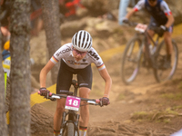 Luisa Daubermann of Germany competes in the UCI Mountain Bike World Championships Women Under 23 in Pal Arinsal, Andorra, on August 31, 2024...