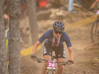 Sofia Waite of the USA competes in the UCI Mountain Bike World Championships Women Under 23 in Pal Arinsal, Andorra, on August 31, 2024. (