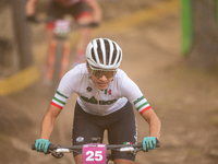 Maria Carolina Flores of Mexico competes in the UCI Mountain Bike World Championships Women Under 23 in Pal Arinsal, Andorra, on August 31,...