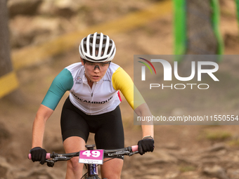 Andrea Schafmann of Mozambike competes in the UCI Mountain Bike World Championships Women Under 23 in Pal Arinsal, Andorra, on August 31, 20...