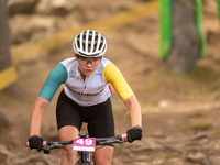 Andrea Schafmann of Mozambike competes in the UCI Mountain Bike World Championships Women Under 23 in Pal Arinsal, Andorra, on August 31, 20...