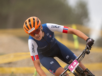 Lauriane Duraffourg of France competes in the UCI Mountain Bike World Championships Women Under 23 in Pal Arinsal, Andorra, on August 31, 20...