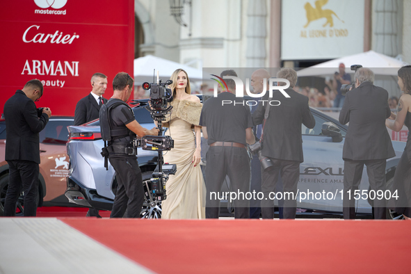 Angelina Jolie attends a red carpet for ''Maria'' during the 81st Venice International Film Festival in Venice, Italy, on August 29, 2024 