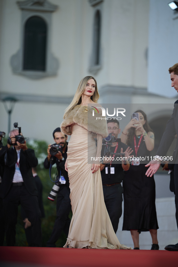 Angelina Jolie attends a red carpet for ''Maria'' during the 81st Venice International Film Festival in Venice, Italy, on August 29, 2024 