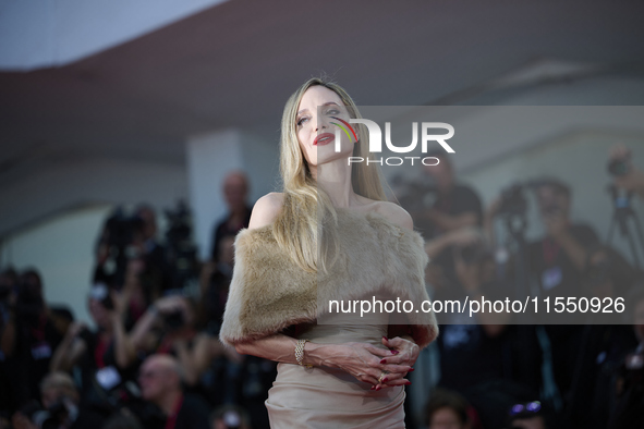 Angelina Jolie attends a red carpet for ''Maria'' during the 81st Venice International Film Festival in Venice, Italy, on August 29, 2024 