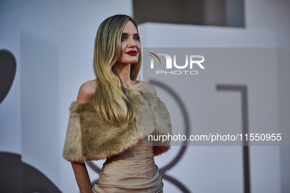 Angelina Jolie attends a red carpet for ''Maria'' during the 81st Venice International Film Festival in Venice, Italy, on August 29, 2024 