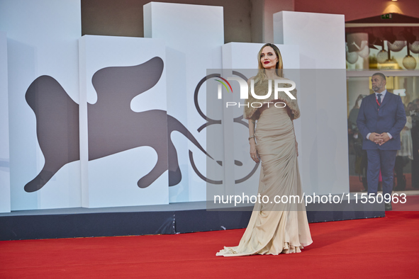 Angelina Jolie attends a red carpet for ''Maria'' during the 81st Venice International Film Festival in Venice, Italy, on August 29, 2024 