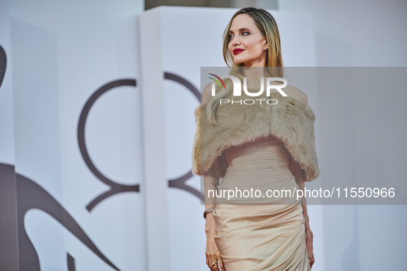 Angelina Jolie attends a red carpet for ''Maria'' during the 81st Venice International Film Festival in Venice, Italy, on August 29, 2024 