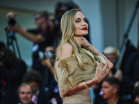 Angelina Jolie attends a red carpet for ''Maria'' during the 81st Venice International Film Festival in Venice, Italy, on August 29, 2024 (