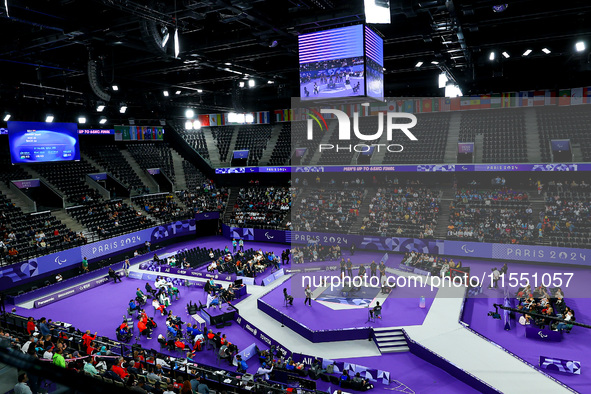 A general view of the stadium prior to the Men's up to 65kg Para Powerlifting Final on day eight of the Paris 2024 Summer Paralympic Games a...