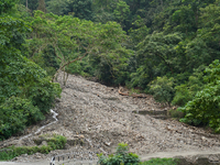 Landslides occur due to heavy rainfall in Dhankuta, Nepal, on September 06, 2024 (