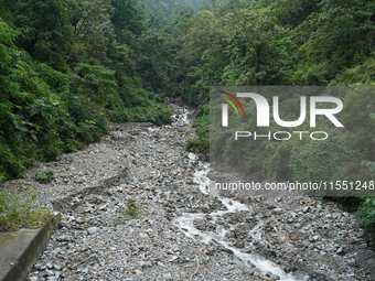 Landslides occur due to heavy rainfall in Dhankuta, Nepal, on September 06, 2024 (