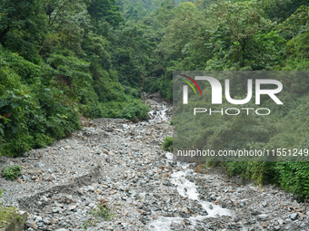 Landslides occur due to heavy rainfall in Dhankuta, Nepal, on September 06, 2024 (