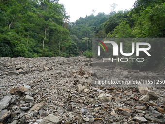 Landslides occur due to heavy rainfall in Dhankuta, Nepal, on September 06, 2024 (