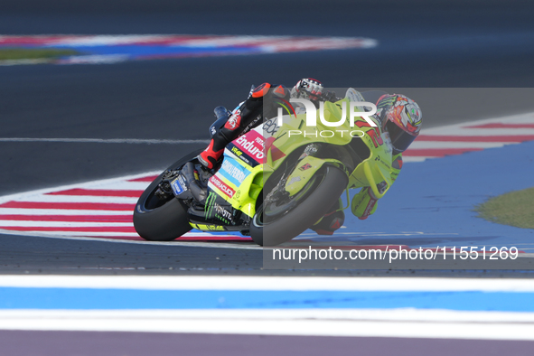 Marco Bezzecchi (Ita-VR46 Team Ducati) participates in the Gran Premio Red Bull di San Marino e della Riviera di Rimini Free Practice MotoGP...