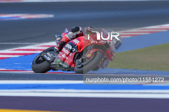 Enea Bastianini (Ita-Ducati Lenovo Team) participates in the Gran Premio Red Bull di San Marino e della Riviera di Rimini Free Practice Moto...