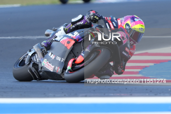 Aleix Espargaro (Spa-Aprilia Racing) participates in the Gran Premio Red Bull di San Marino e della Riviera di Rimini Free Practice MotoGP o...