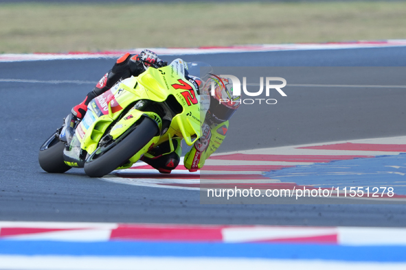 Marco Bezzecchi (Ita-VR46 Team Ducati) participates in the Gran Premio Red Bull di San Marino e della Riviera di Rimini Free Practice MotoGP...