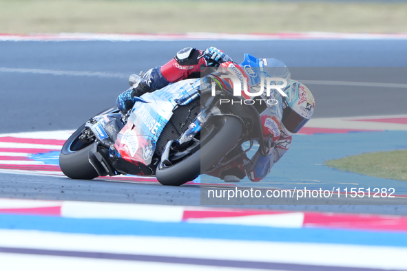 Raul Fernandez (Spa-Aprilia Racing) participates in the Gran Premio Red Bull di San Marino e della Riviera di Rimini Free Practice MotoGP on...