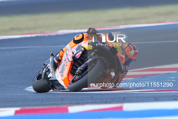 Pol Espargaro of Red Bull KTM Factory Racing participates in the Gran Premio Red Bull di San Marino e della Riviera di Rimini Free Practice...