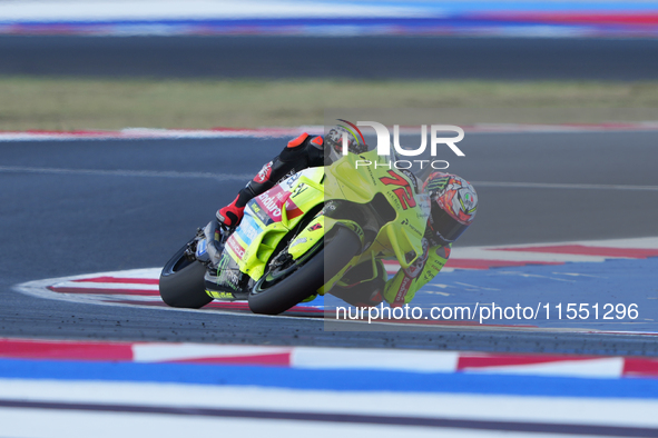 Marco Bezzecchi (Ita-VR46 Team Ducati) participates in the Gran Premio Red Bull di San Marino e della Riviera di Rimini Free Practice MotoGP...