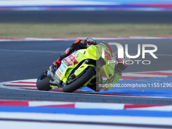 Marco Bezzecchi (Ita-VR46 Team Ducati) participates in the Gran Premio Red Bull di San Marino e della Riviera di Rimini Free Practice MotoGP...