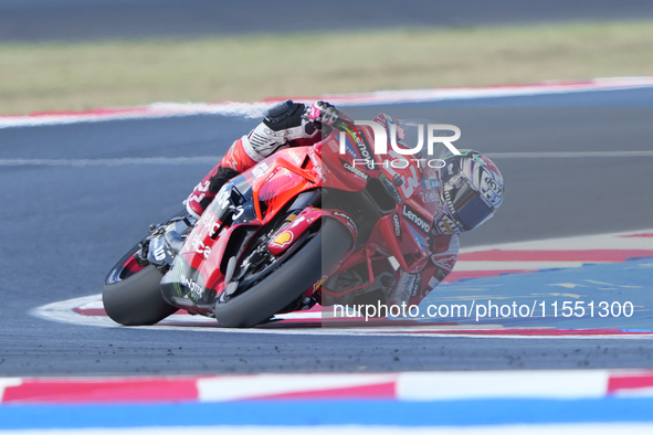 Enea Bastianini (Ita-Ducati Lenovo Team) participates in the Gran Premio Red Bull di San Marino e della Riviera di Rimini Free Practice Moto...