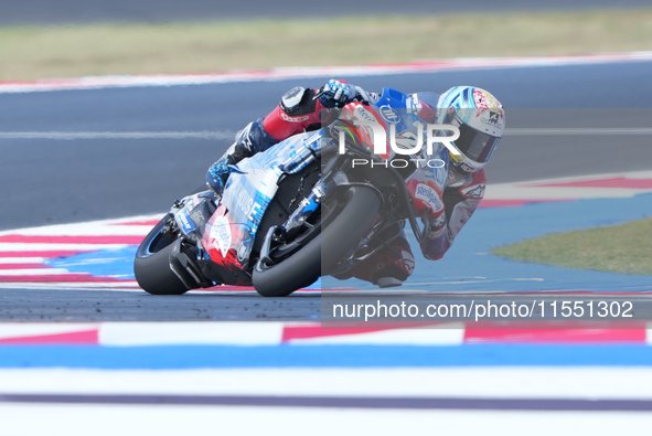 Raul Fernandez (Spa-Aprilia Racing) participates in the Gran Premio Red Bull di San Marino e della Riviera di Rimini Free Practice MotoGP on...