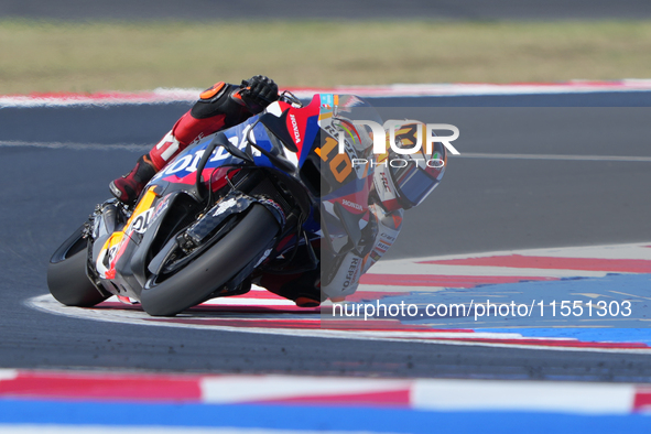 Luca Marini (Ita-Repsol Honda Team) participates in the Gran Premio Red Bull di San Marino e della Riviera di Rimini Free Practice MotoGP on...