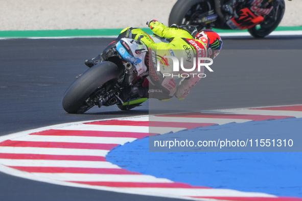 Fabio Di Giannantonio (Ita-VR46 Team Ducati) participates in the Gran Premio Red Bull di San Marino e della Riviera di Rimini Free Practice...