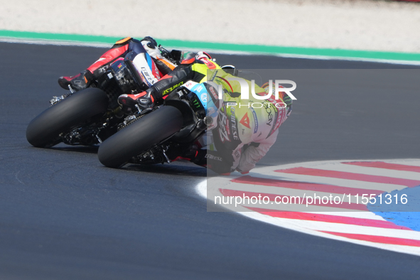 Marco Bezzecchi (Ita-VR46 Team Ducati) participates in the Gran Premio Red Bull di San Marino e della Riviera di Rimini Free Practice MotoGP...