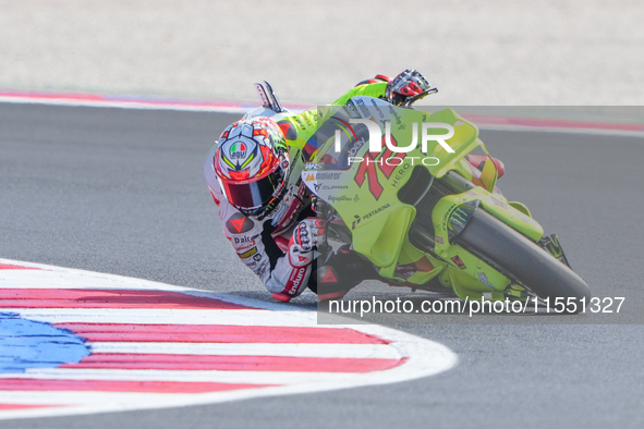 Marco Bezzecchi (Ita-VR46 Team Ducati) participates in the Gran Premio Red Bull di San Marino e della Riviera di Rimini Free Practice MotoGP...