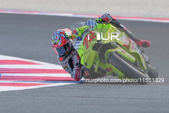 Marco Bezzecchi (Ita-VR46 Team Ducati) participates in the Gran Premio Red Bull di San Marino e della Riviera di Rimini Free Practice MotoGP...