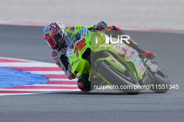 Marco Bezzecchi (Ita-VR46 Team Ducati) participates in the Gran Premio Red Bull di San Marino e della Riviera di Rimini Free Practice MotoGP...