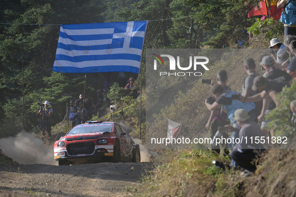 Driver Yohan Rossel and co-driver Arnaud Dunand of the team AEC - DG Sport Competition Citroen C3 face the first day of the race during the...