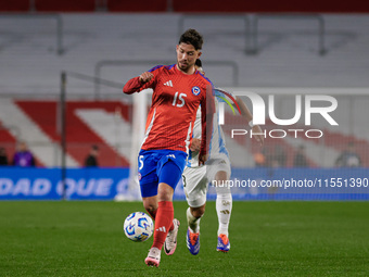 Felipe Loyola of Chile is in action during the FIFA World Cup 2026 Qualifier match between Argentina and Chile at Estadio Mas Monumental Ant...