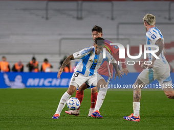 Cristian Romero of Argentina is in action during the FIFA World Cup 2026 Qualifier match between Argentina and Chile at Estadio Mas Monument...